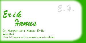 erik hanus business card